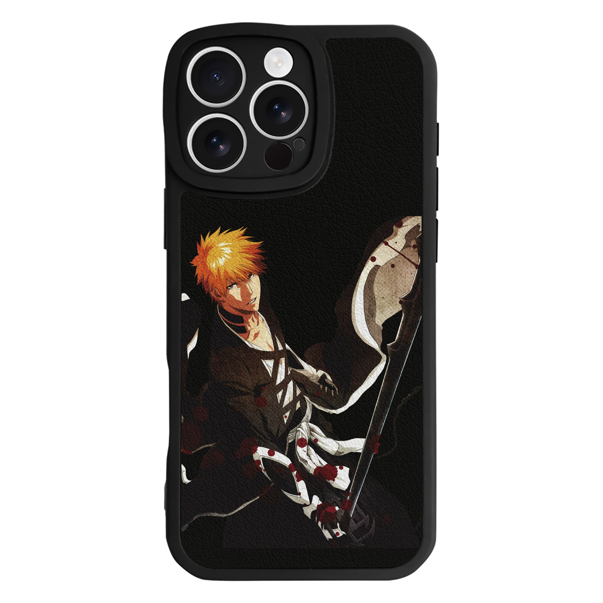 ブリーチ 黒崎一護（くろさき いちご）BLEACH Kurosaki Ichigo 【iPhone 16シリーズ対応】シリコンスマホケース（レザー調） 材質：シリコン
